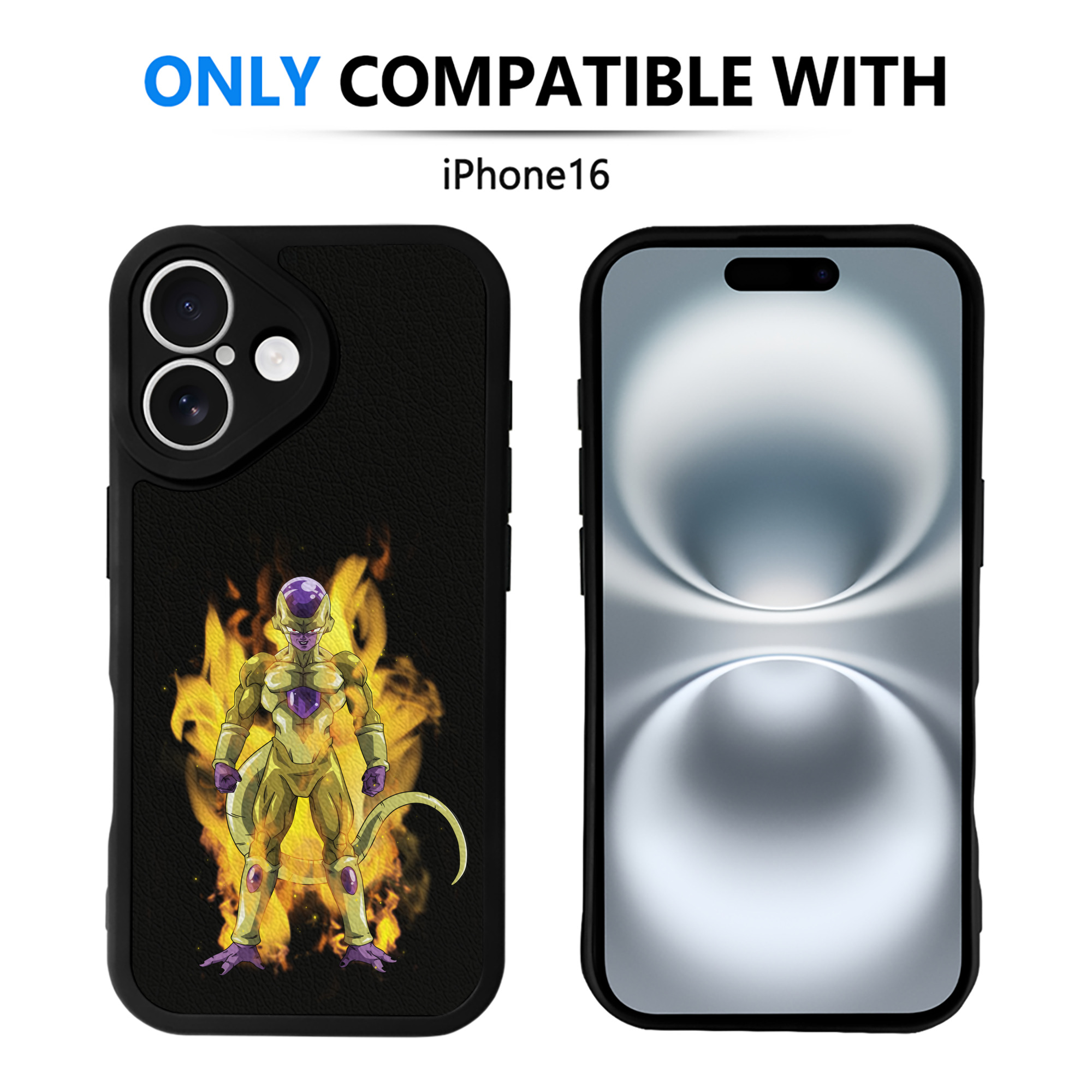 （画像用） ドラゴンボール フリーザ DRAGON BALL Frieza 【iPhone 16シリーズ対応】シリコンスマホケース（レザー調） 材質：シリコン